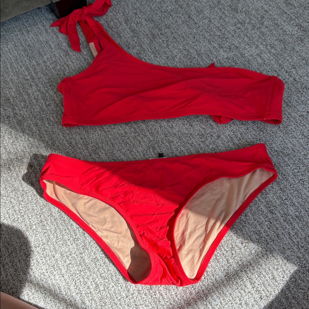 J. Crew Red and Tan Bikini